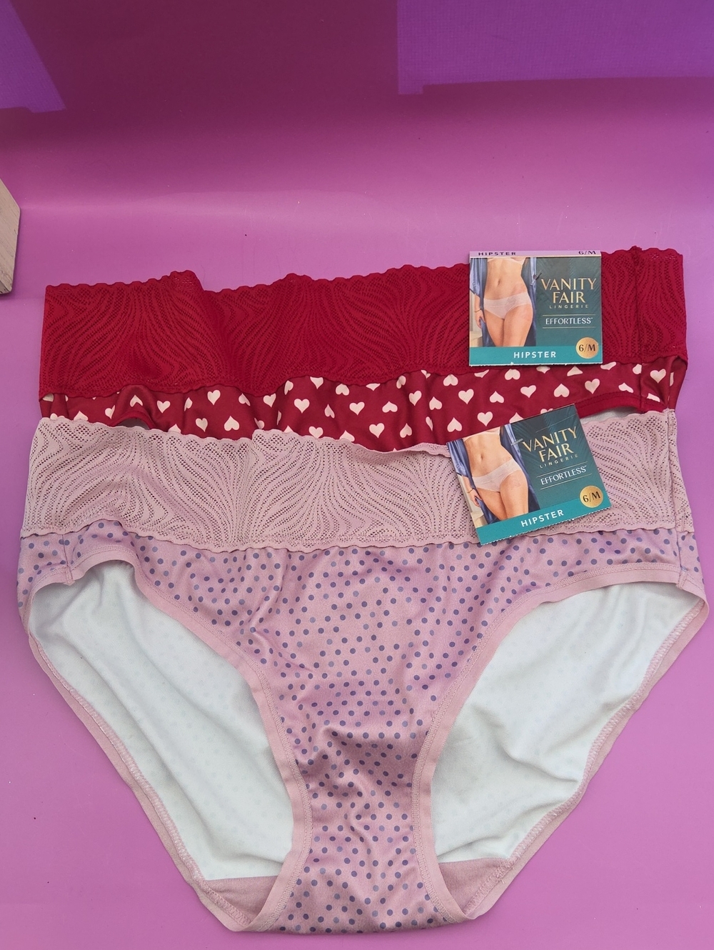 Vanity Fair Effortless Hipster Panties Set Of 2 Size 6 M
